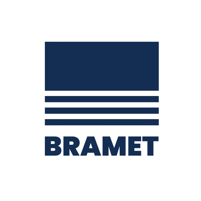 BRAMET logo firmy z rolki reklamowej