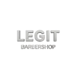 Legit Barbershop logo firmy z rolki reklamowej