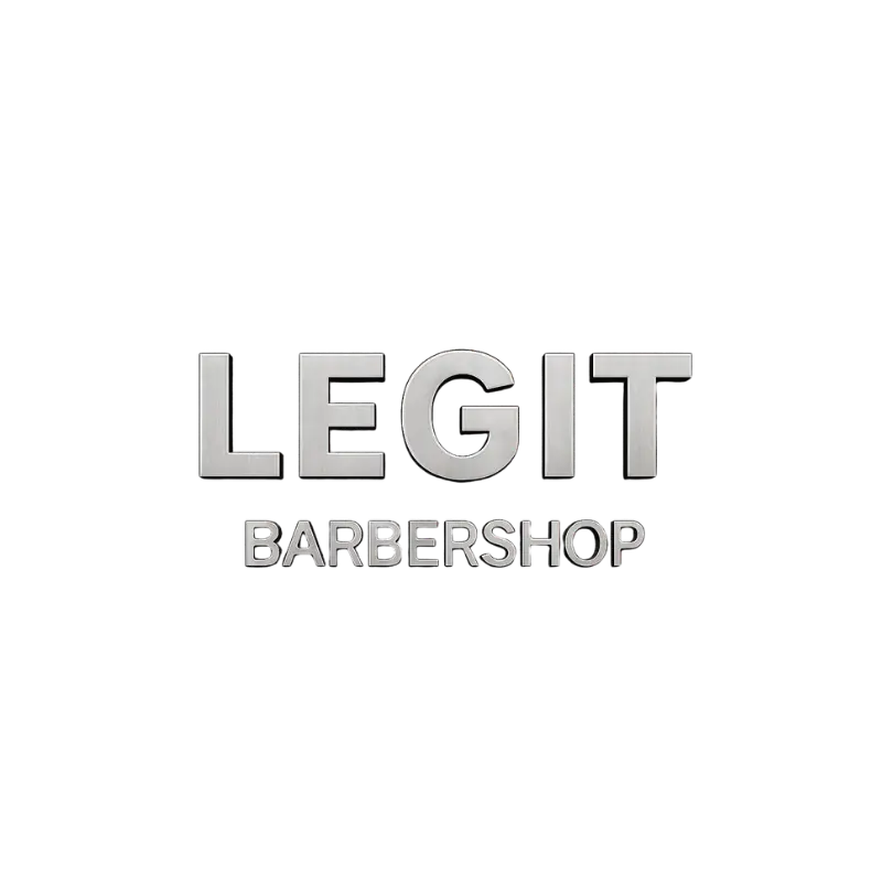 Legit Barbershop logo firmy z rolki reklamowej